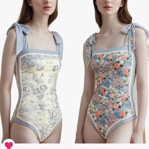 Double-Sided Floral One Piece Swimsuits